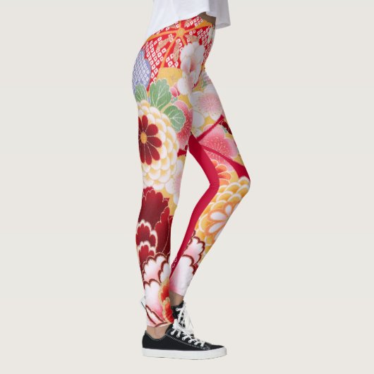 Leggings Éclat floral rouge de Falln (Droite)