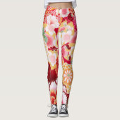 Leggings Éclat floral rouge de Falln (Devant)