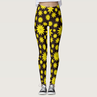 Leggings Éclatement floral jaune gras