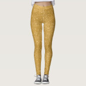 Leggings Éclats de Parties scintillant d'or (Devant)