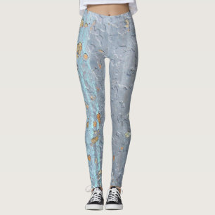 Leggings éclats d'or sur peinture défraîchie
