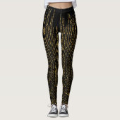 Leggings Éclats rétro sur impression noire (Devant)
