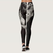 Leggings Écorce d'arbre noir et blanc (Dos)