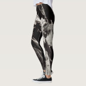 Leggings Écorce d'arbre noir et blanc (Gauche)