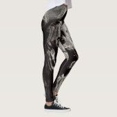 Leggings Écorce d'arbre noir et blanc (Droite)