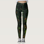 Leggings Écorce d'arbre sous verre martelé vert (Devant)