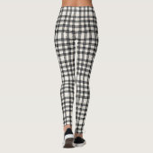 Leggings écossais tartan blanc et noir plaid (Dos)