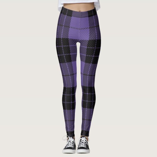 Leggings écossais traditionnels en Tartan violet (Devant)