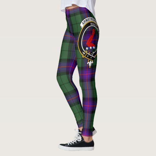 Leggings Ecosse Clan Armstrong Crest Tartan Femmes Leging (Gauche)