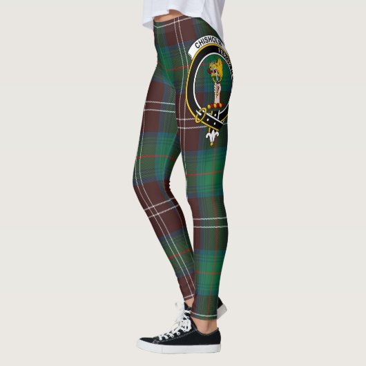 Leggings Ecosse Clan Chisholm Chasse Cimier antique Tarta (Gauche)