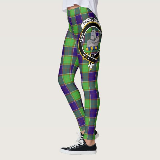 Leggings Ecosse Clan Dalrymple Crest Tartan Femmes Leging (Gauche)