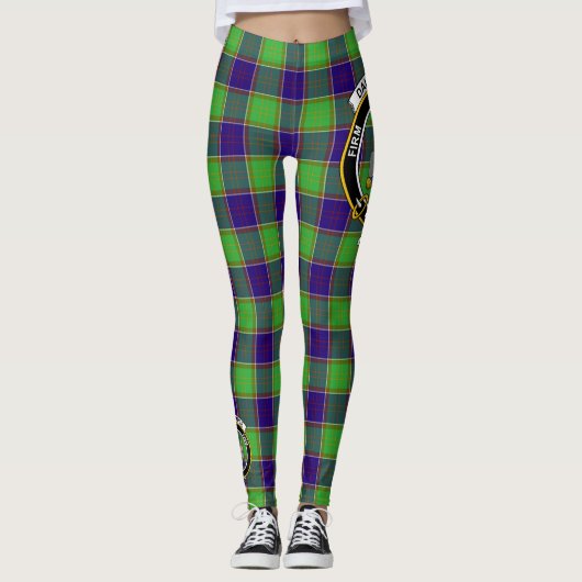 Leggings Ecosse Clan Dalrymple Crest Tartan Femmes Leging (Devant)