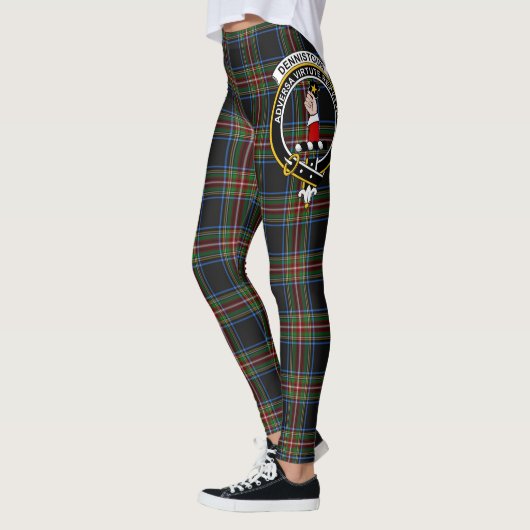 Leggings Ecosse Clan Denniston Crest Tartan Femmes Leging (Gauche)