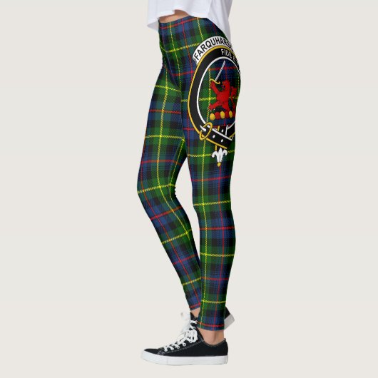 Leggings Ecosse Clan Farquharson Crest moderne Tartan Femme (Gauche)