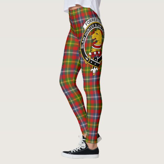 Leggings Ecosse Clan Forrester Crest Tartan Femmes Leging (Gauche)