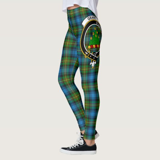 Leggings Ecosse Clan Grant Chasse Crest Tartan Femmes (Gauche)