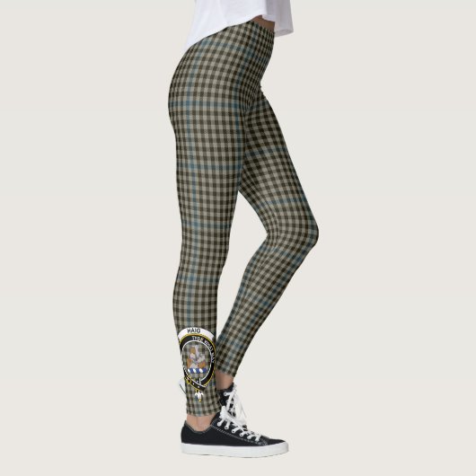 Leggings Ecosse Clan Haig Gris Crest Tartan Femmes Leging (Droite)