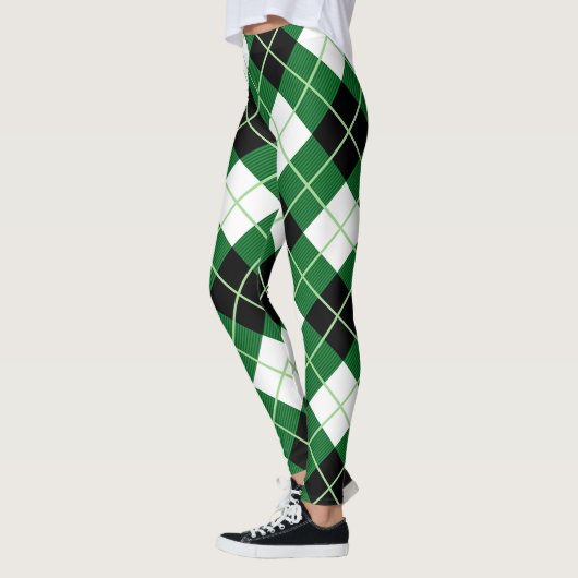 Leggings Ecosse Clan Jacquard Diagonal Diamond Tartan Femme (Gauche)