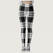 Leggings Ecosse Clan MacFarlane Tartan noir et blanc femmes (Devant)