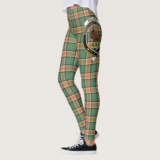 Leggings Ecosse Clan Pollock Chasse Crest Tartan Femmes (Gauche)