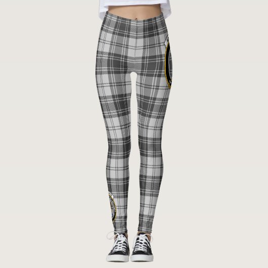Leggings Ecosse Clan Sandilands Gris Crest Tartan Femmes (Devant)