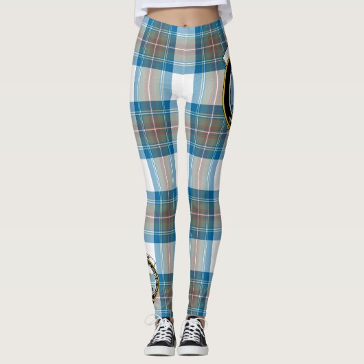 Leggings Ecosse Clan Stewart Muet Cimier Bleu Tartan Femmes (Devant)
