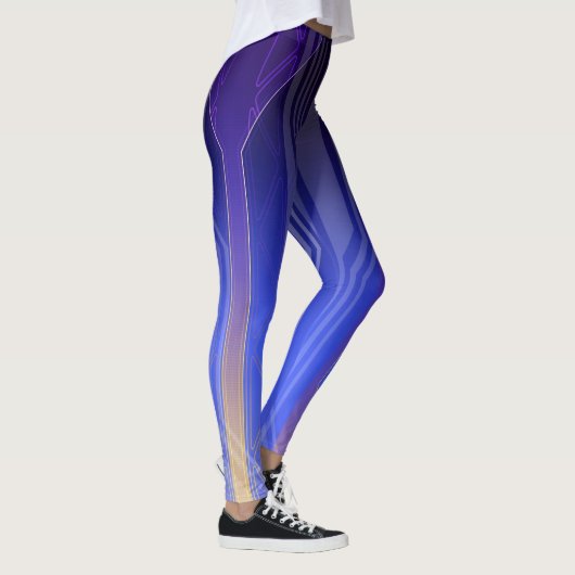 Leggings Écran Holographique Océan Blue Sci-Fi (Droite)