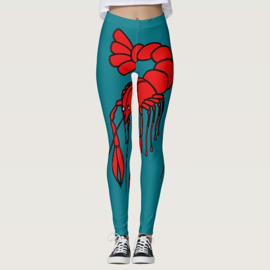 Leggings Écrevisses rouges géantes d'amusement (Devant)