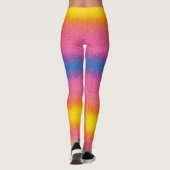 Leggings Écriture calligraphique aquarelle ombrée colorée a (Dos)