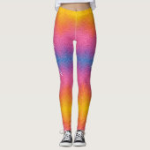 Leggings Écriture calligraphique aquarelle ombrée colorée a (Devant)