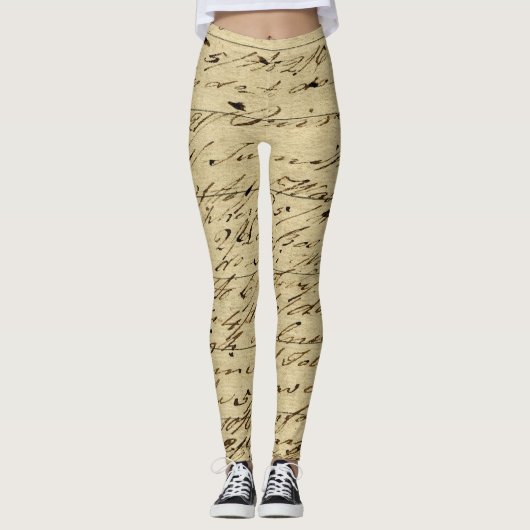 Leggings Écriture de style antique Calligraphie historique (Devant)