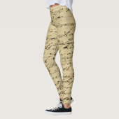 Leggings Écriture de style antique Calligraphie historique (Gauche)