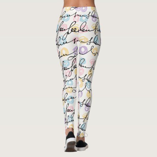 Leggings Écriture Et Cercles Noirs (Dos)