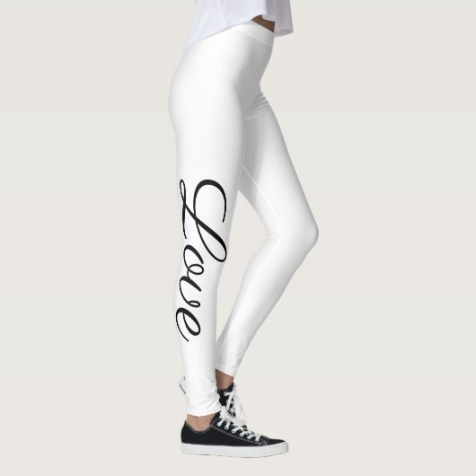 Leggings écriture LOVE en noir et blanc | (Droite)