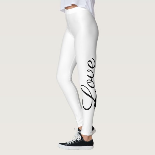 Leggings écriture LOVE en noir et blanc | (Gauche)