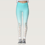 Leggings Écrivez votre texte l dégradé moderne bleu et blan<br><div class="desc">Couleurs graphiques modernes en dégradé bleu et blanc avec un beau texte moderne pour personnalisé.</div>