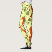 Leggings Écureuil rouge dans des branches noisettes. (Gauche)