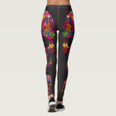 Leggings Edgy Skull Pattern | Colorful Skulls on Black (Dos)