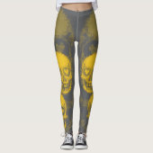 Leggings Edgy Skull Pattern | Yellow and Grey (Devant)
