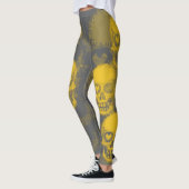 Leggings Edgy Skull Pattern | Yellow and Grey (Gauche)