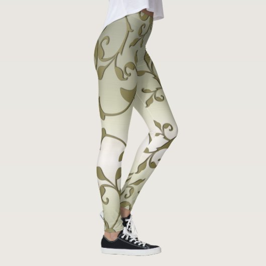 Leggings Effet amincissant des Feuilles d'olive (Droite)