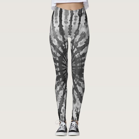 Leggings Effet de teinture de lacets Halloween Squelette (Devant)