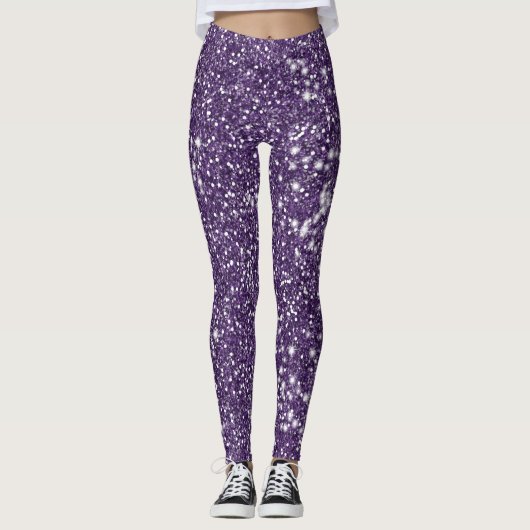 Leggings Effet de texture de Parties scintillant violet Fau (Devant)