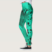 Leggings Effet Dessin de peinture vert et noir (Gauche)