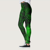 Leggings Effet Dessin de peinture vert et noir (Gauche)