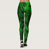 Leggings Effet Dessin de peinture vert et noir (Dos)