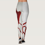 Leggings Effet Déversement de peinture rouge (Dos)