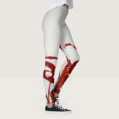 Leggings Effet Déversement de peinture rouge (Droite)