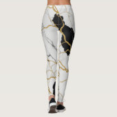 Leggings Effet marbre avec veines or (Dos)