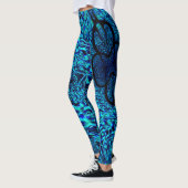 Leggings Effet métallique avec image bleue et verte croisée (Gauche)